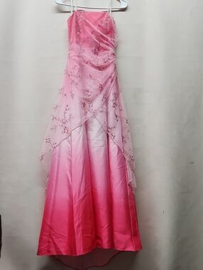 Jump Pink Ombre Beaded Prom Dress